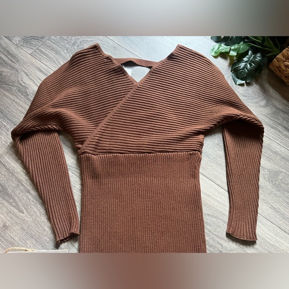 12th Tribe Bleecker Mini Sweater Dress in Rust Brown. Size Small NWT! - Picture 12 of 15